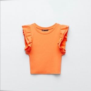 Orange ruffle top!